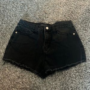 Black jean shorts